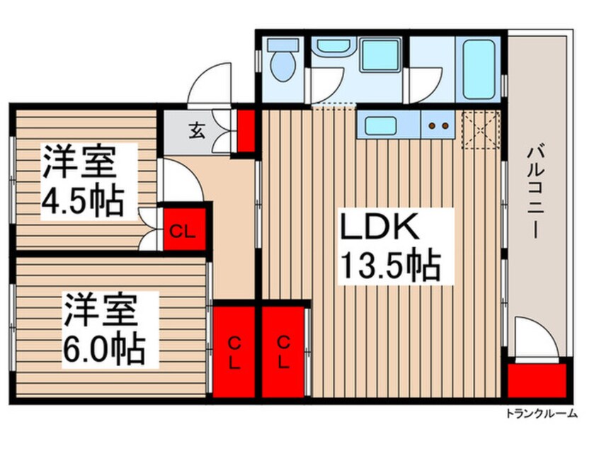 間取図 田園ハイツ川越2号棟（501）