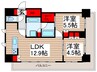 ザ・パークハビオ北千住 2LDKの間取り