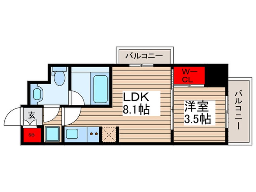間取図 ﾊﾟｰｸｱｸｼｽ木場ｷｬﾅﾙｳｴｽﾄ