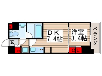 間取図 ﾊﾟｰｸｱｸｼｽ木場ｷｬﾅﾙｳｴｽﾄ