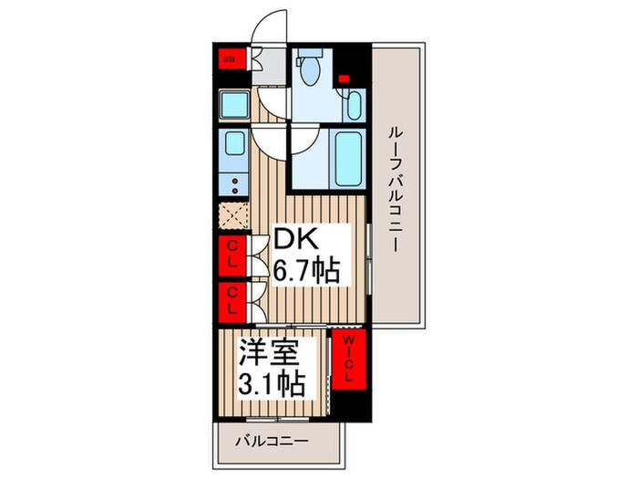 間取り図 ﾊﾟｰｸｱｸｼｽ木場ｷｬﾅﾙｳｴｽﾄ