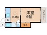 如水荘 1Kの間取り