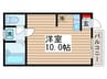 バ－ドハイツ 1Rの間取り