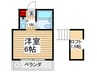 アリエス１ 1Kの間取り