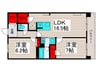 ロイヤルパークス西新井 2LDKの間取り
