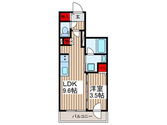 間取図 ｴｸｾﾚﾝﾄｼﾃｨ蕨ｽﾃｰｼｮﾝﾌﾛﾝﾄ（509）