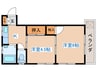 コ－ポはつき 2Kの間取り