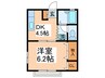 ファーストクオーター 1DKの間取り