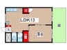 第一メゾン中沢 1LDKの間取り