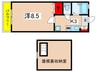 クレア百合丘 1Kの間取り