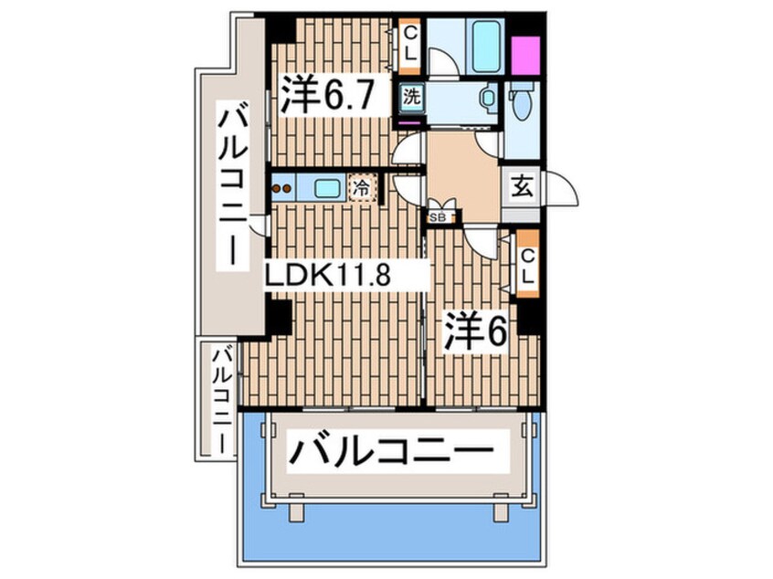 間取図 エルミタ－ジュ横浜ベイ