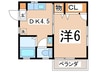 グランメール 1DKの間取り