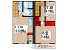 ホワイトヒルズ 2LDKの間取り