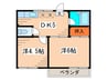 ハルシオンみたけ台 2DKの間取り