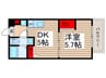 GRAN PASEO六町 1DKの間取り