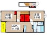 Cerezo　セレソ 2LDKの間取り
