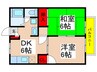 ベルメゾンB 2DKの間取り