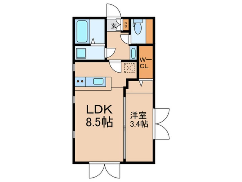 間取図 ｽﾍﾟﾘｵｰﾙ下北沢Ⅱ