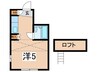 メゾン西谷 1Rの間取り