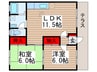 第２ハイツ岡崎 2LDKの間取り