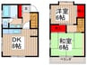 コーポ清水 2DKの間取り