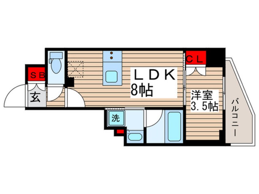 間取図 ﾊﾟｰｸｱｸｼｽ木場ｷｬﾅﾙｲｰｽﾄ