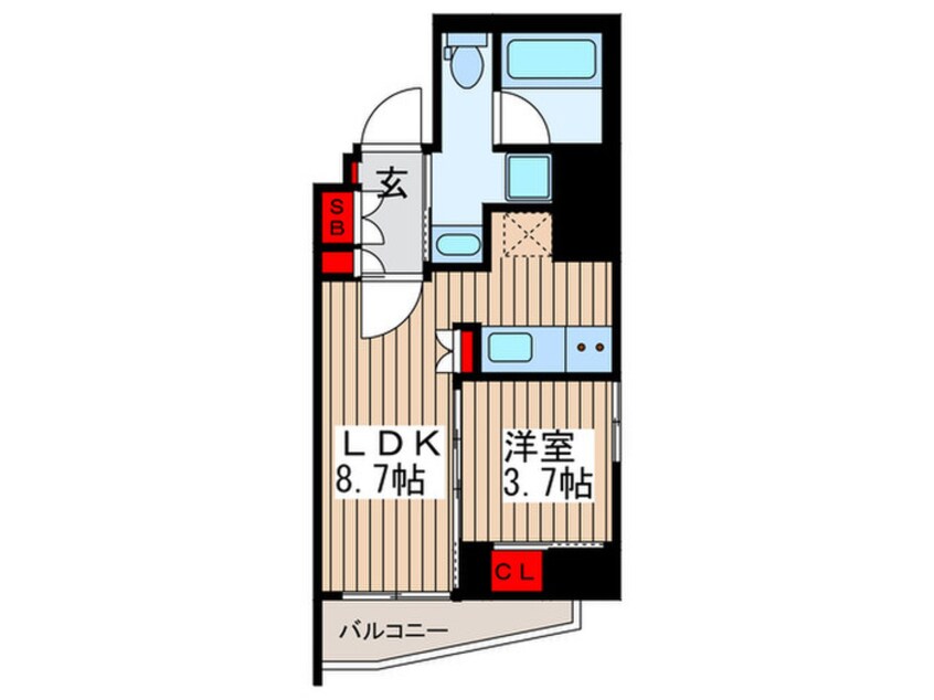 間取図 ﾊﾟｰｸｱｸｼｽ木場ｷｬﾅﾙｲｰｽﾄ