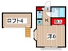 パ－シモン国立 1Kの間取り
