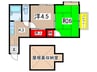 西山ﾊｲﾂ 2Kの間取り