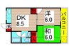 ユ－キハイツ 2DKの間取り