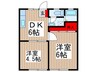 ベルハイツ入間 2DKの間取り