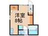 カミータ・ジャムズ 1Rの間取り