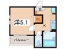 MELDIA相武台前 1Kの間取り