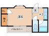 シャンティＢ 1Kの間取り