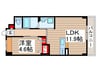 センターフィールド 1LDKの間取り