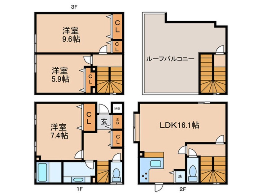 間取図 ティエドゥール池袋(104)