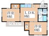 小平ハルナコ－ポ 2LDKの間取り