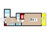 MELDIA稲城長沼 1Kの間取り