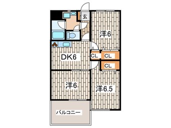 間取図 サンテラス長沢（1-B）