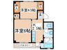 ビレッジハウス　戸川　２号棟 2Kの間取り