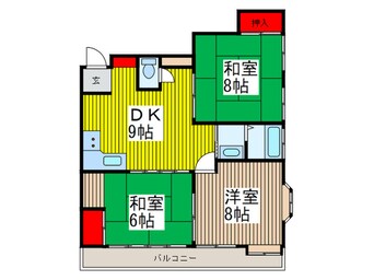 間取図 ﾒｿﾞﾝｶﾜｸﾞﾁ