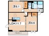 コンフォートイセゼキ 2LDKの間取り
