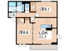 コンフォートイセゼキ 2LDKの間取り