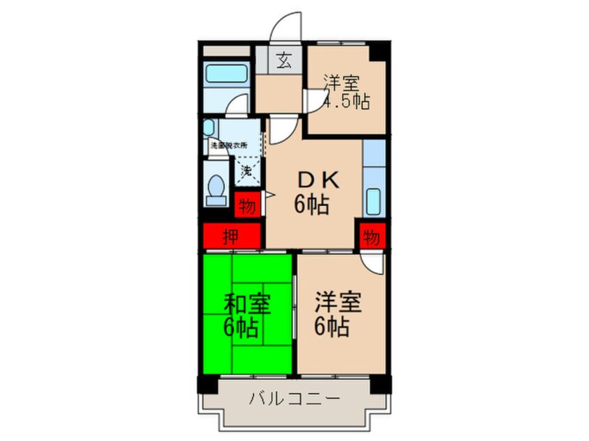 間取図 カ－サ東山