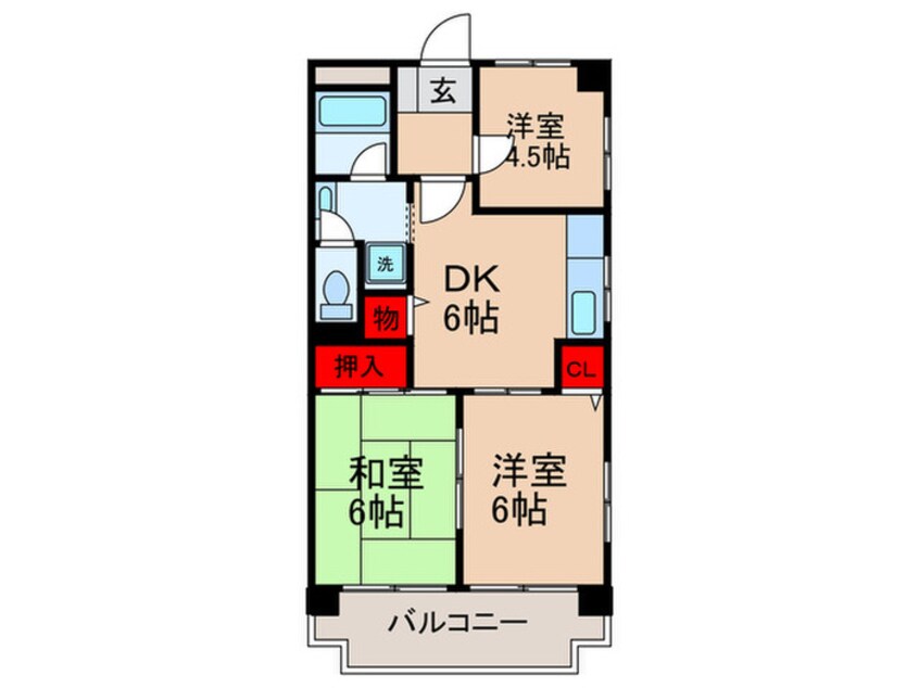 間取図 カ－サ東山