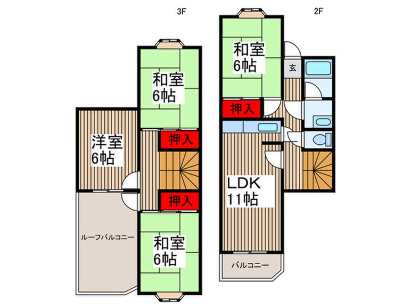 間取図 つつじ野テラスハウス(202)