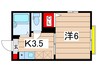 カーサＢ 1Kの間取り