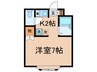 シャーレー多摩川 1Kの間取り
