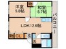 キャピタル若林 2LDKの間取り