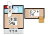 柏レジデンシャル第７ 1Kの間取り